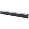 Kép 1/3 - MANHATTAN 163613 elosztó - 19" 1U Rackmount elosztó, 8db C19 aljzat, 2m eltávolítható kábel, ki-be k