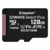 Kép 2/2 - KINGSTON SDCS2/128GB 128GB micro SD kártya; microSDXC; Class 10 UHS-I; adapterrel