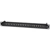 Kép 1/2 - MANHATTAN 513487 Patch panel - CAT5e FTP árnyékolt patch panel, 24 portos, 1U, Fekete