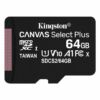 Kép 3/3 - KINGSTON SDCS2/64GB 64GB micro SD kártya; microSDXC; Class 10 UHS-I; adapterrel