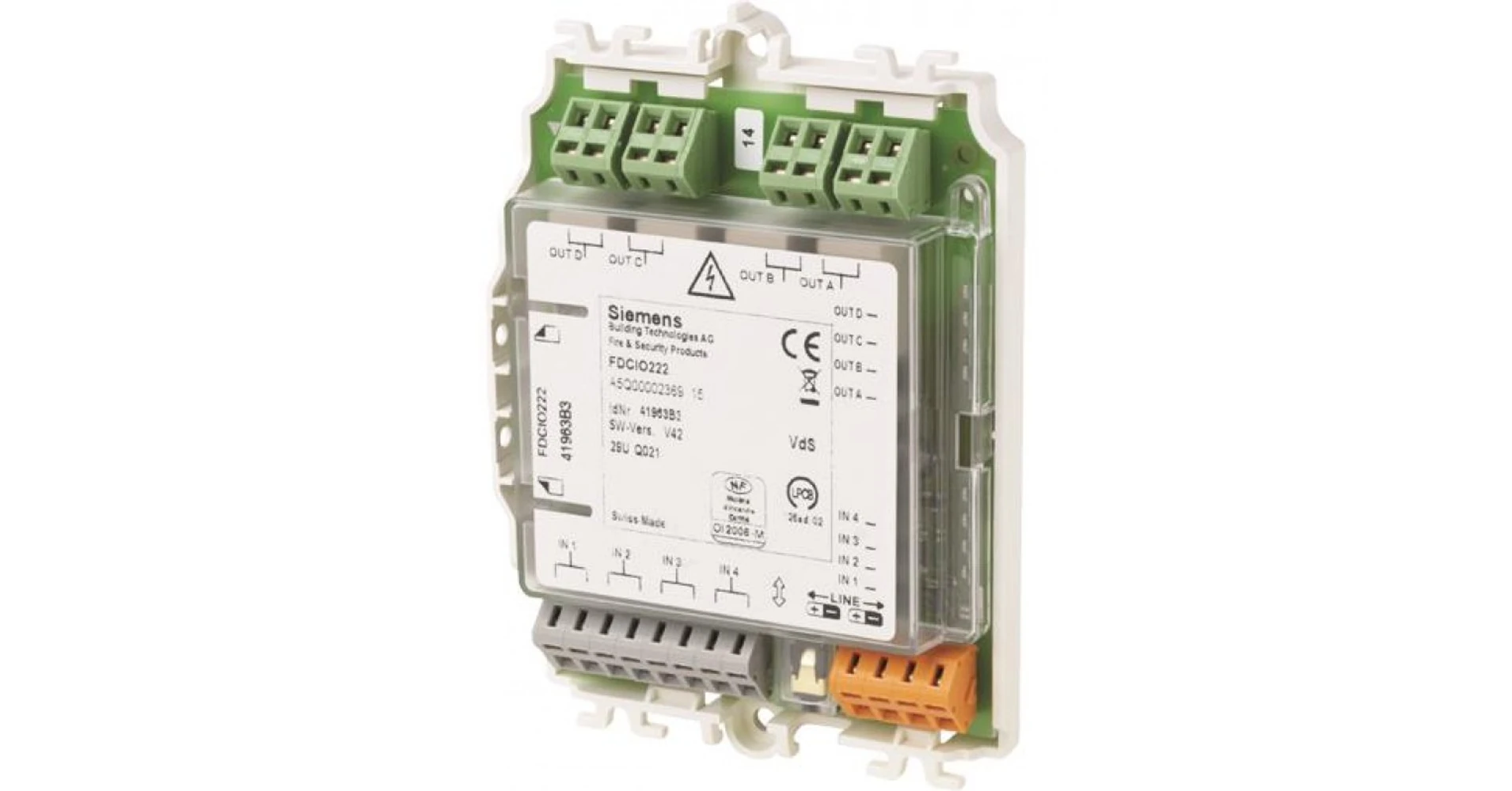 Fdcio222 SIEMENS FDCIO222 C-NET/FDnet címezhető I/O modul; 4 bemenet/4 kimenet ...