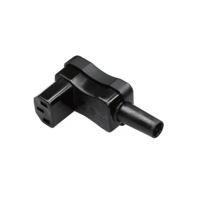 Kaiser 798/sw/C Lengő hálózati műszercsatlakozó aljzat, 3 pól., pipa, 10 A, fekete, C13,