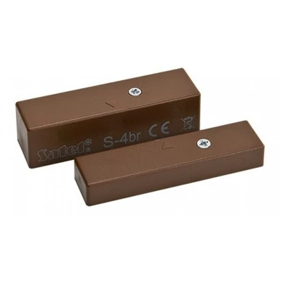 SATEL S-4 BR Mágneses nyitásérzékelő; felületre szerelhető; szabotázs áramkörrel