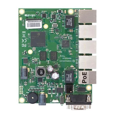 MIKROTIK RB450Gx4 RouterBOARD 450Gx4 with four core 716MHz Atheros CPU, 1 GB RAM, 5 Gigabit LAN port
