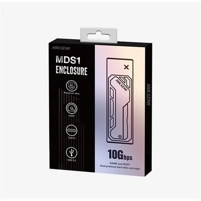 HIKSEMI HS-HUB-MDS1(STD)/NVME/SATA Hikvision Külső ház M.2 - USB3.2, Type-C, Ezüst