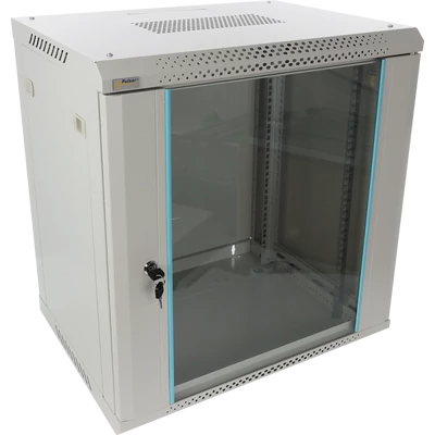 PULSAR RWA1264-G 19" 12U 600x450 fali rack szekrény; lapraszerelt; szürke; könnyített kialakítás