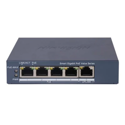 HIKVISION DS-3E1505P-EI/M 5 portos PoE switch ; 4 PoE + 1 RJ45 uplink port; menedzselhető