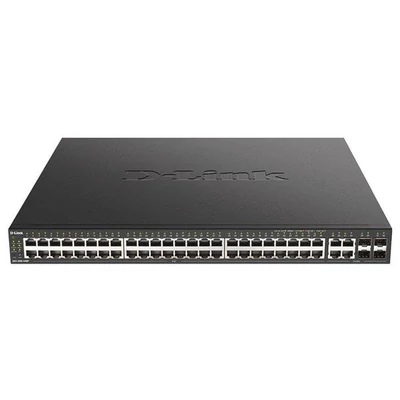 DGS-2000-52MP 48 x 10/100/1000BASE-T PoE ports 4 x 100/1000 Mbps GbE/SFP combo ports