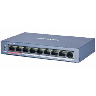 HIKVISION DS-3E0109P-E/M 9 portos PoE switch ; 8 PoE + 1 uplink port; nem menedzselhető