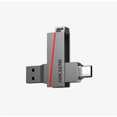HIKSEMI HS-USB-E307C(STD)/128G/U3/NEWSEMI/WW Hikvision Pendrive - Dual Slim, 128GB, USB3.2 - Type-C, Ezüst