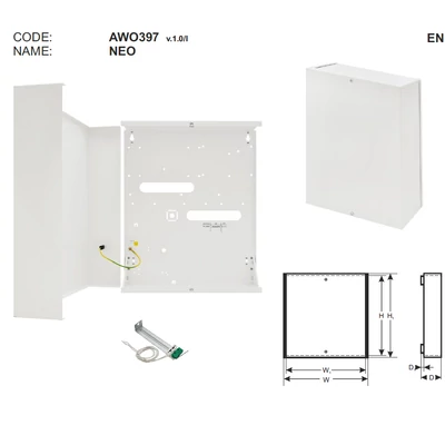 PULSAR AWO397NEO Fém doboz NEO központokhoz, G2, projektekhez