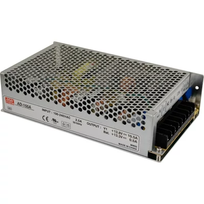 MEAN WELL AD-155A 12V/11.5A Ipari tokozású tápegység + akkutöltő