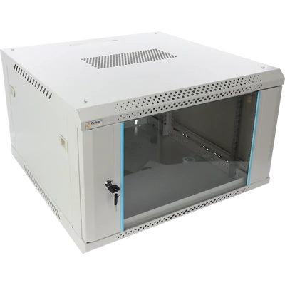 PULSAR RWA666-G 19" 6U 600x600 fali rack szekrény; lapraszerelt; szürke; könnyített kialakítás