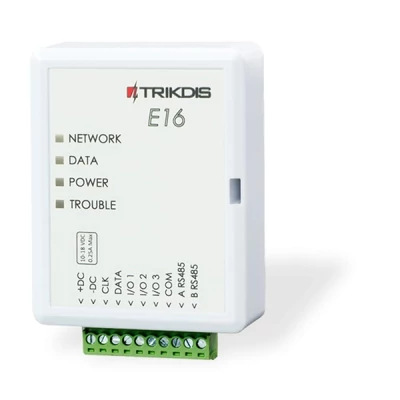 TRIKDIS E16 Ethernet kommunikátor; 3 be- vagy kimenet