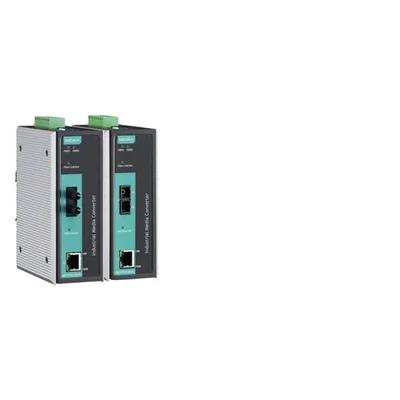 MOXA IMC-P101-S-SC-T Industrial PoE Media Converter, single mode, SC connector, -40 to 75°C