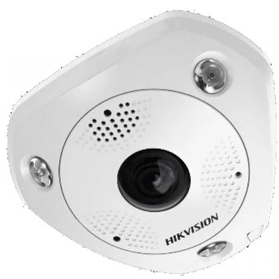 HIKVISION DS-2CD6365G0-IVS (1.27mm)(B) 6 MP 360° vandálbiztos IR Smart IP fisheye kamera; hang I/O; riasztás I/O; mikrofon/hangszóró