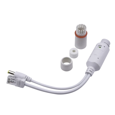 NESTRON NOS-11E-12D-W 12V PoE splitter, PoE bemenet / 12VDC+10/100 Ethernet kimenet; max. 30W; IP67