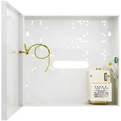 PULSAR AWO205 Fém doboz; trafóval; INT24/32/64/128 és VERSA5/10/15 központhoz; 7.2 Ah akkumulátorhel