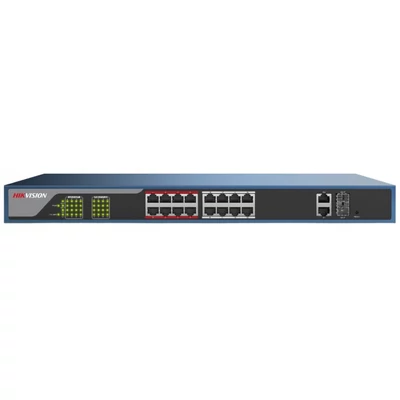 HIKVISION DS-3E1318P-EI 18 portos PoE switch ; 16 PoE + 2 kombinált uplink port; smart menedzselhető