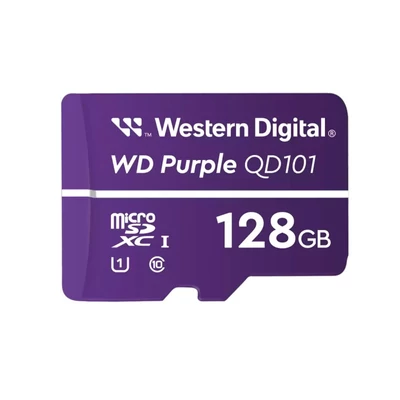 WESTERN DIGITAL WDD128G1P0C WD Purple 128GB micro SD kártya; microSDXC; Class 10 UHS-I; 24/7
