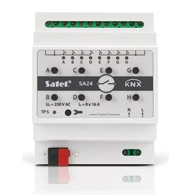 SATEL KNX-SA 24 Univerzális kapcsoló KNX automatizálási rendszerhez; 8 relé kimenet