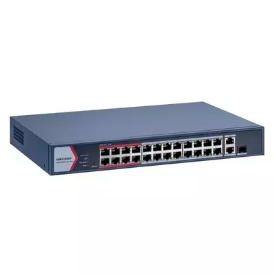 HIKVISION DS-3E1326P-EI/M 26 portos PoE switch ; 24 PoE + 1 kombinált uplink port + 1 uplink port; menedzselhető