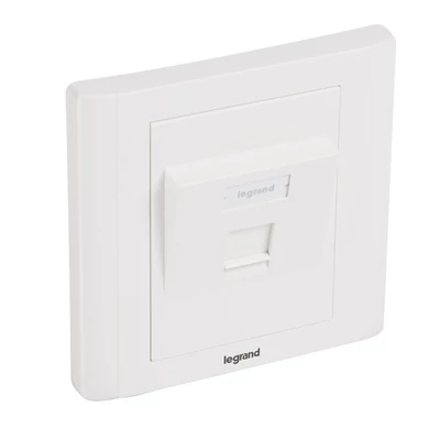 LEGRAND 632796 süllyesztett szerelvény - 1xRJ45 keystone portfogadására döntött fehér burkolattalés