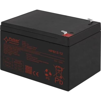 PULSAR HPB12-12 Akkumulátor 12V 12 Ah; HPB széria; T2 csatlakozó