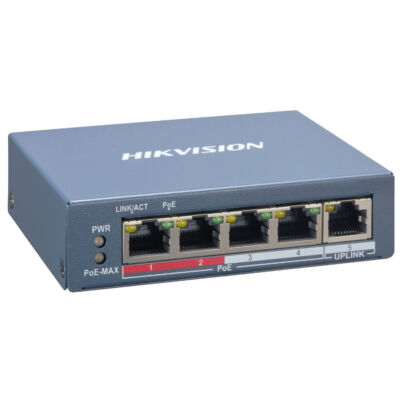 HIKVISION DS-3E1105P-EI 5 portos PoE switch ; 4 PoE + 1 uplink port; smart menedzselhető