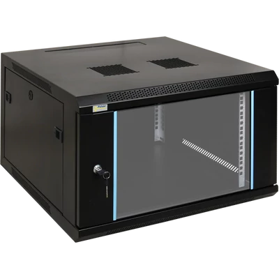 PULSAR RW666 19" 6U 600x600 fali rack szekrény; készre szerelt; fekete