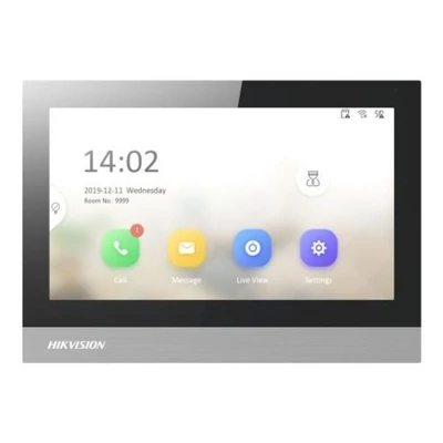 HIKVISION DS-KH8380-WTE1 IP video-kaputelefon beltéri egység; 7" LCD kijelző; 1024x600 felbontás; Wi