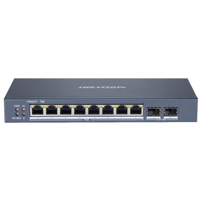 HIKVISION DS-3E1510P-SI 10 portos Gbit PoE switch ; 8 PoE + 2 SFP uplink port; smart menedzselhető