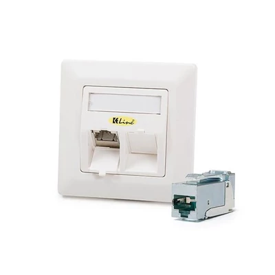 KELINE 601140-UP + KEJ-C6A-S-HD(2) Cat 6A, Modulo50, 2xRJ45/s, HD süllyesztett