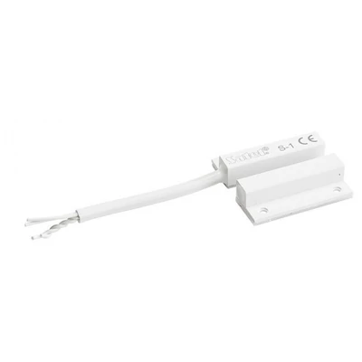 SATEL S-1 Mágneses nyitásérzékelő; felületre szerelhető; szabotázs áramkörrel; 24.2x7.2 mm; fehér