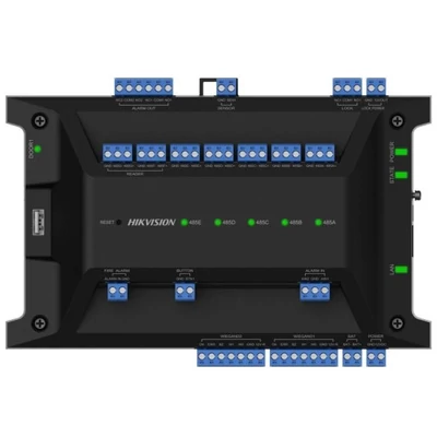HIKVISION DS-K2701X(P) Ajtóvezérlő 1 ajtóhoz; két irány; 2 Wiegand & 2 RS485 olvasó; panel