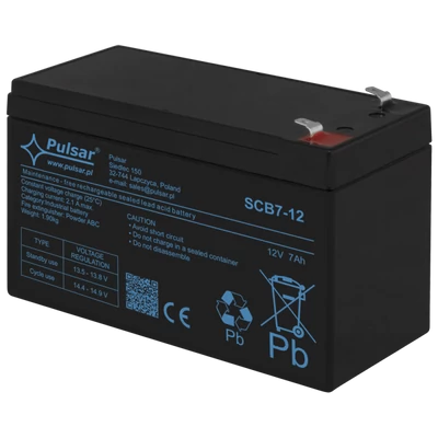 PULSAR SCB7-12 Akkumulátor 12V 7 Ah; SCB széria; T1 csatlakozó