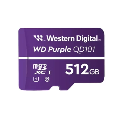 WESTERN DIGITAL WDD512G1P0C WD Purple 512GB micro SD kártya; microSDXC; Class 10 UHS-I; 24/7