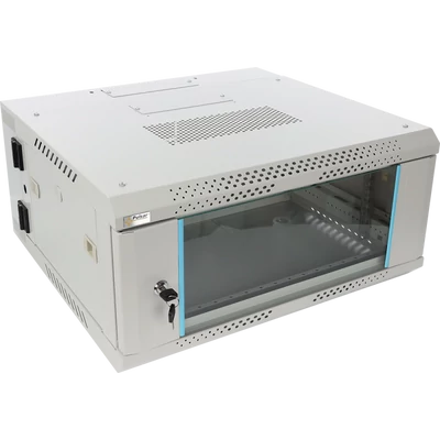 PULSAR RWDA465-G 19" 4U 600x550 fali rack szekrény; kiforgatható; lapraszerelt; szürke; könnyített k