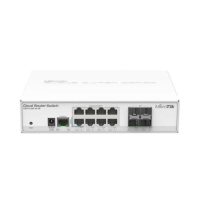 MIKROTIK CRS112-8G-4S-IN Cloud Router Switch 112-8G-4S-IN with QCA8511 400Mhz CPU, 128MB RAM, 8xGigabit LAN, 4xSFP, RouterOS