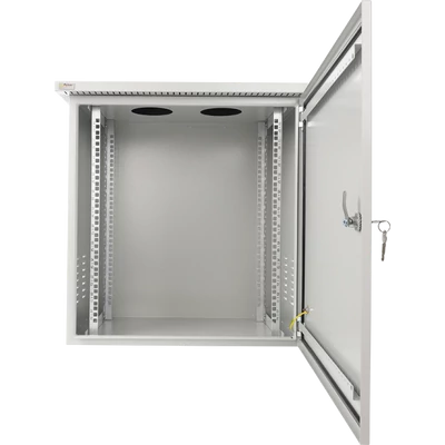 PULSAR RK1264-G 19" 12U 600x400 fali rack szekrény; készre szerelt; vandálbiztos; szürke