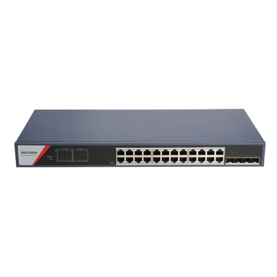 HIKVISION DS-3E1528P-SI-24P4F 28 portos Gbit PoE switch ; 24 PoE + 4 SFP uplink port; smart menedzselhető