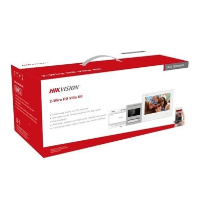 HIKVISION DS-KIS704EY Kétvezetékes HD video-kaputelefon szett; kültéri; fehér beltéri; disztributor;