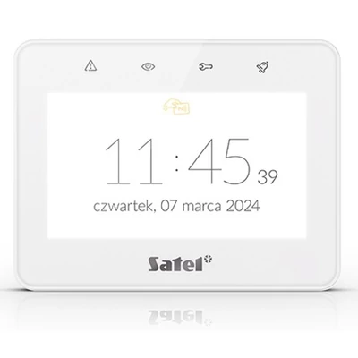 SATEL INT-TSG2R-W 4,3" érintőképernyős kezelő; fehér; Mifare hitelesítés