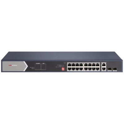 HIKVISION DS-3E0520HP-E 20 portos Gbit PoE switch ; 12 PoE+ / 4 HiPoE / 2 RJ45 + 2 SFP uplink port