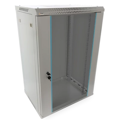 PULSAR RWA1864-G 19" 18U 600x450 fali rack szekrény; lapraszerelt; szürke; könnyített kialakítás