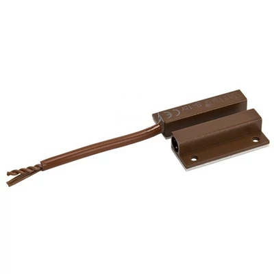 SATEL S-1 BR Mágneses nyitásérzékelő; felületre szerelhető; szabotázs áramkörrel; 24.2x7.2 mm; barna