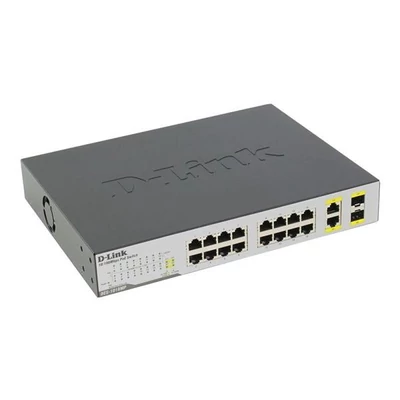 D-LINK DES-1018MP 16-Port PoE Fast Ethernet Unmanaged Switch, with 2 1000Base-T/SFP Combo Ports