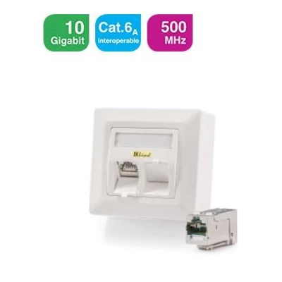 KELINE 601122-AP Modulo45 falon kívüli aljzat 2 portos ,csatlakozó nélkül