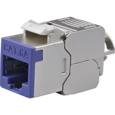 NESTRON NPN-KEY-1C6SF-180WT-BL Keystone STP csatlakozó; Cat6A; 180°; szerszám nélkül szerelhető; kék