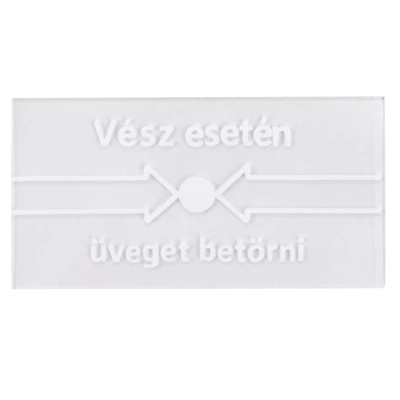 YLI CPK-860-GLASS-VESZ Csereüveg a CPK-860 típusú kézi jelzésadókhoz; "Vész esetén üveget betörni" felirattal